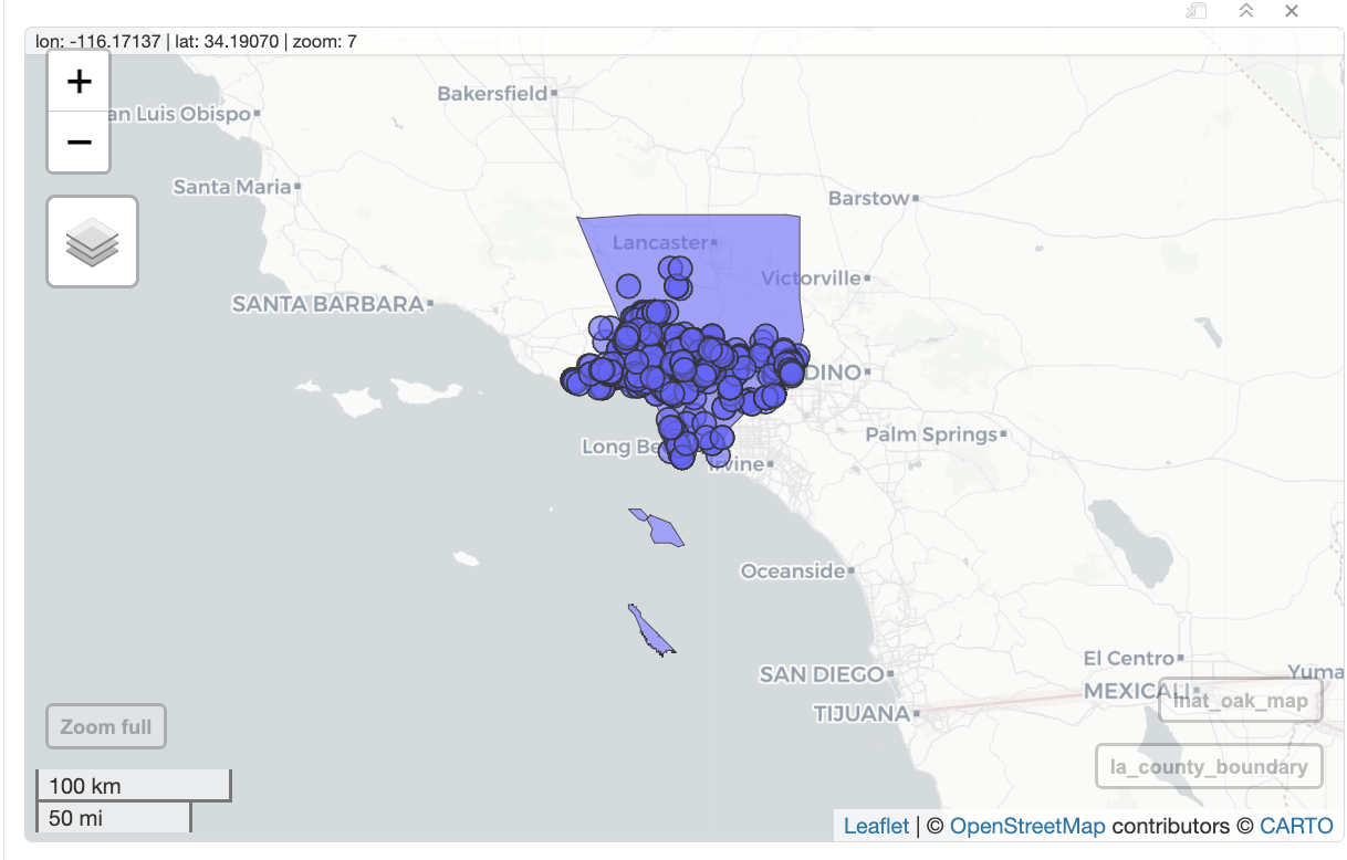 add LA County to interactive map and remove legend